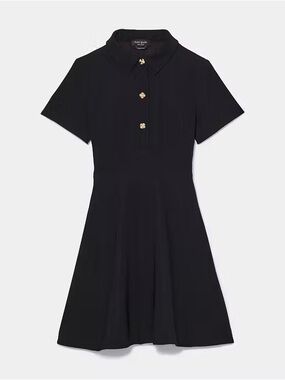 kate spade Black Polo Dress with Floral Gold Buttons